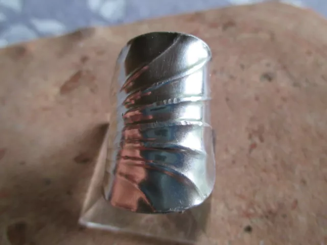 XL Ring Besteckschmuck Kleeblatt-Rose Handarbeit Silberauflage Punze Rg 52/12