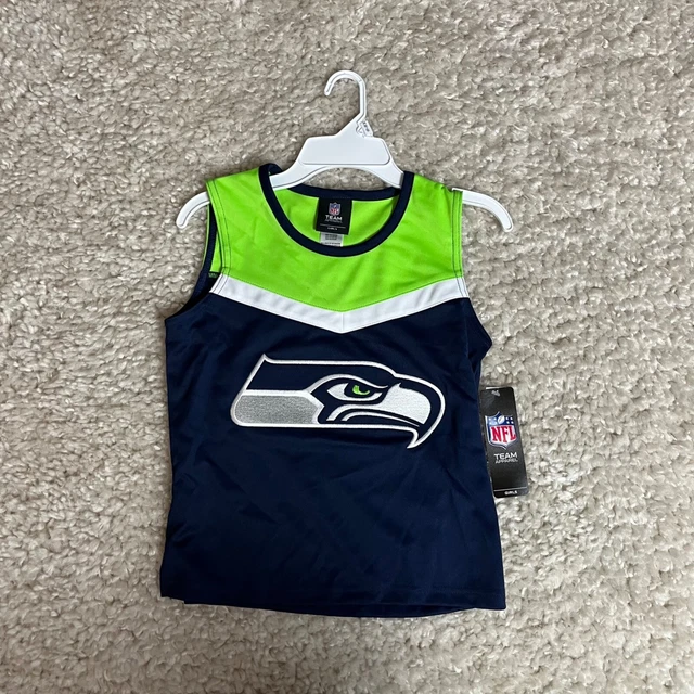 Seattle Seahawks Girls Medium Cheerleader Outfit Navy Green NFL 2 Piece Set