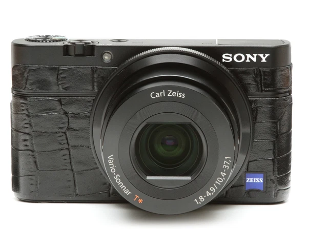 Camera Leather decoration sticker for Sony DSC-RX100  Crocodile Black
