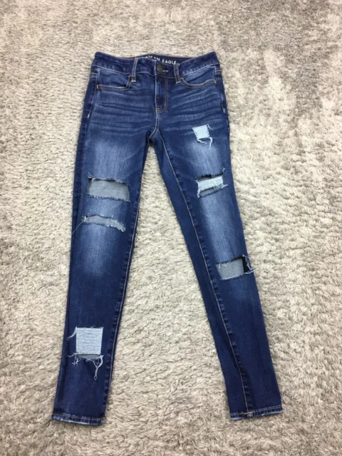 AMERICAN EAGLE JEGGING Jeans Womens Size 0 Short Blue Dark Wash ...