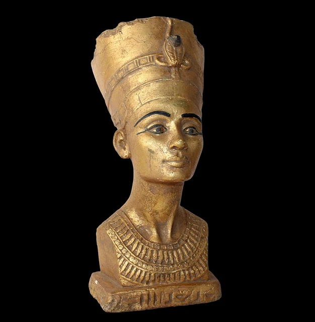 RARO ANTIGUO EGIPCIO ANTIGUO Faraón Reina Nefertiti Cabeza Estatua -...