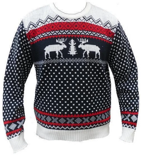 Grande, Spesso Maglia Natale Felpa Pupazzo di Neve Renna Babbo Natale Uomo Donna