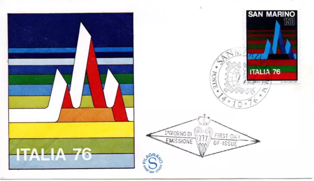 San Marino 1976 FDC Filagrano Esposizione Mondiale di Filatelia "Italia '76"