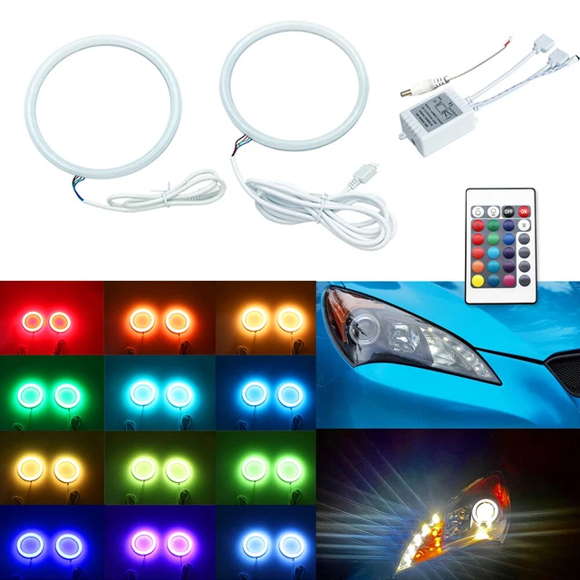 6000K Cotton RGB SMD LED Angel Eyes Halo Rings For 10-up Hyundai Genesis Coupe