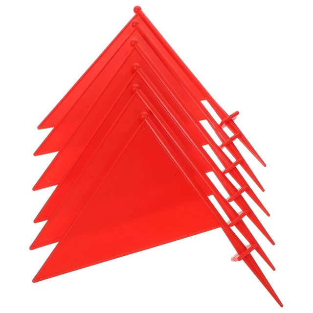 Lot De 8 Drapeaux De Marquage Pour Pelouse - Orange, Avec Tiges En Bois, Pour Jardin, Chantier, Repérage