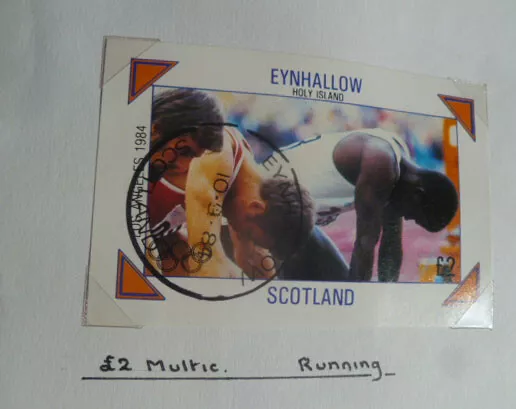 Eynshallow Holy Island (Scotland)  Stamp  Running 1984 La Olympics