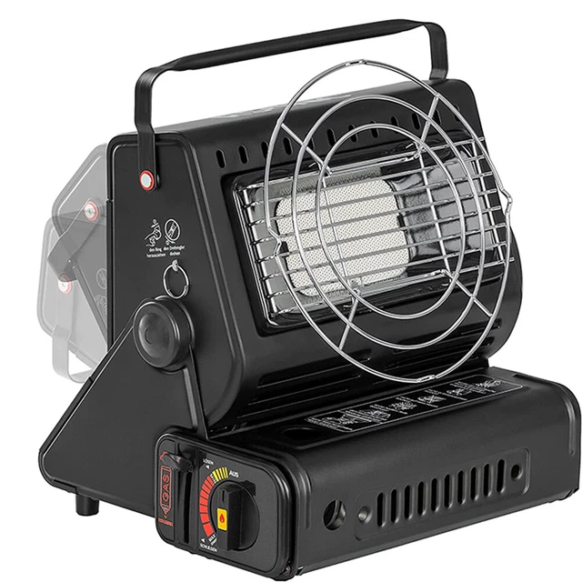 Tragbare Gasheizung Camping Butan Gas Kocher Keramik ohne Flamme 1.3KW 2in1 NEU 3