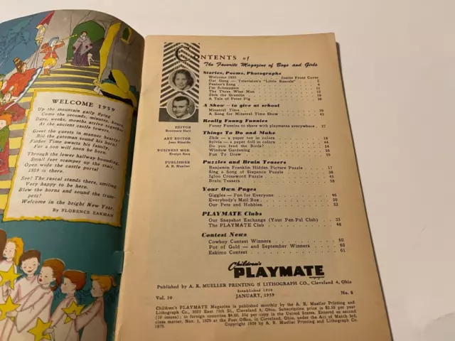 Childrens Playmate Magazine January 1959 ALASKA ISSUE 2