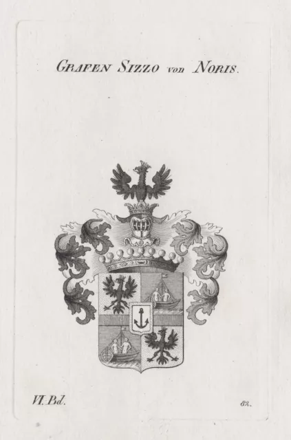 1830 Sizzo De Noris Escudo Abrigo De Arms Grabado Heráldica