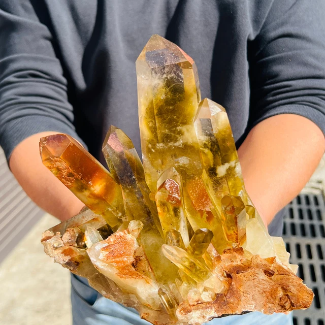 5.1LB Natural Citrine cluster mineral specimen quartz crystal healing