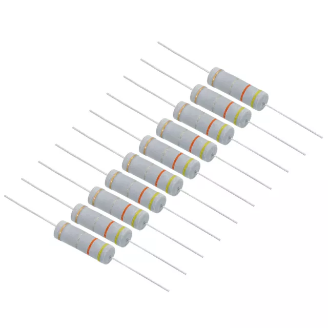 10x 5 Watt 0,43 Ohm Kohleschichtwiderstand Widerstände Axialer bleifarbener Ring
