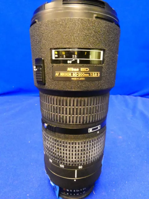 Nikon AF NIKKOR 80-200mm f/2.8D F-Mount Lens w/ clean glass, case