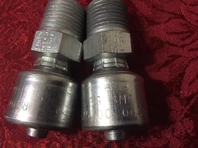 LOT OF 2 Gates Hydraulic Hose Fitting 6G 8 MP  G251000608 2