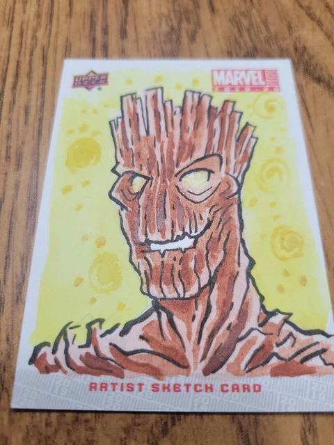 2019-20 Marvel Annual Groot Sketch Card Kate Carleton Artist Auto 1 of 1 2