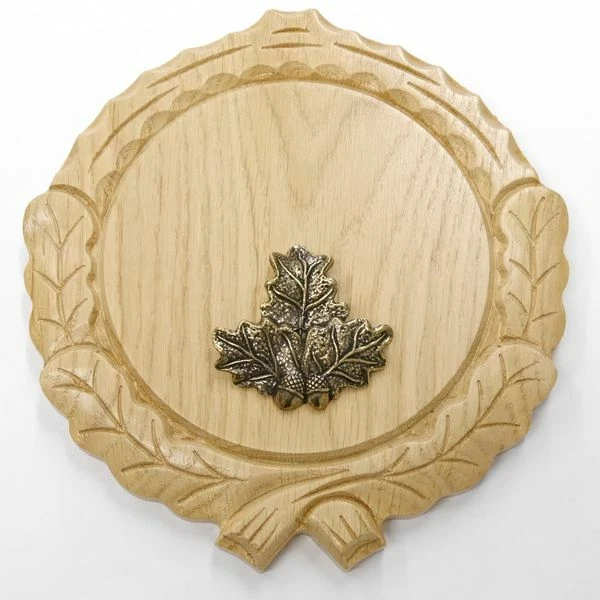 Placa de Jabalí Tallado Roble Claro AF14cm Con 1 Pieza Hoja Portada Pequeño