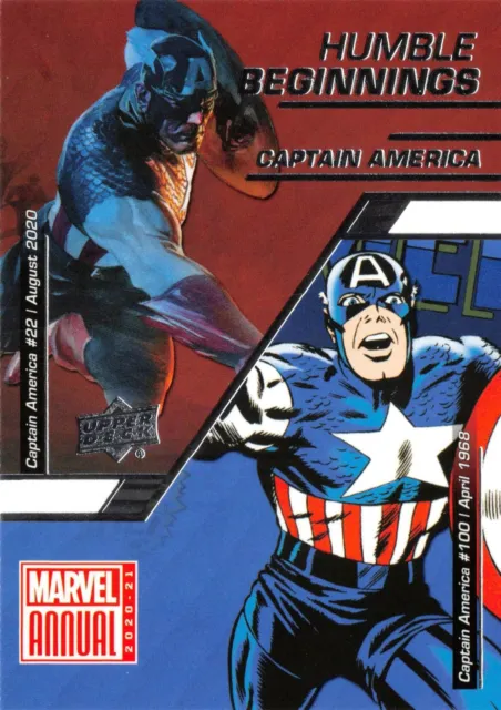 Marvel Annual 2020-21 (UD) HUMBLE BEGINNINGS Insert Card HB-1 / CAPTAIN AMERICA