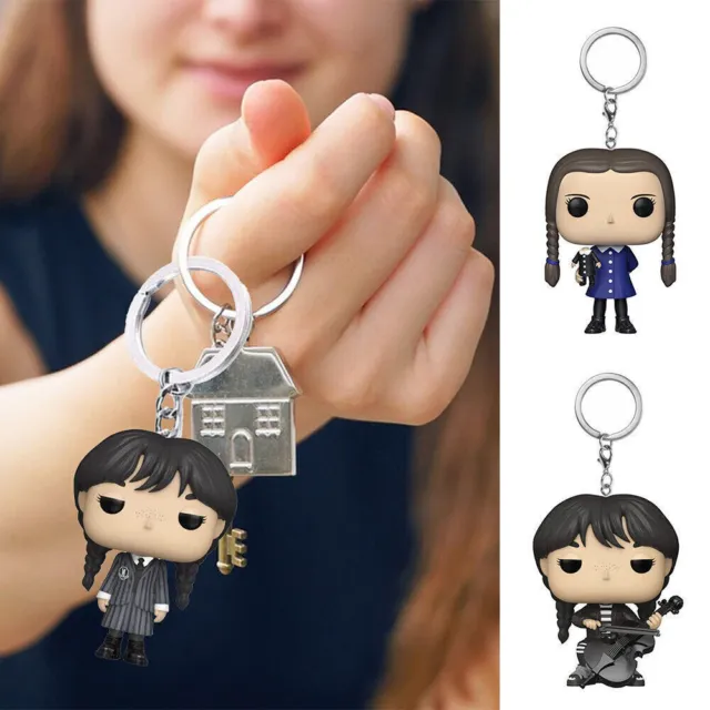 Horror Keychain Toy Wednesday Addams Hand Doll Silicone Key Accessories  Figures