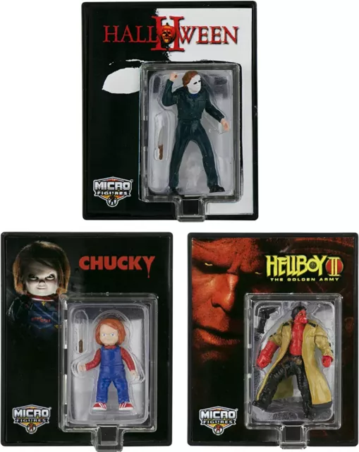 World's Smallest Micro Figures Universal Horror Hellboy Michael Myers Chucky