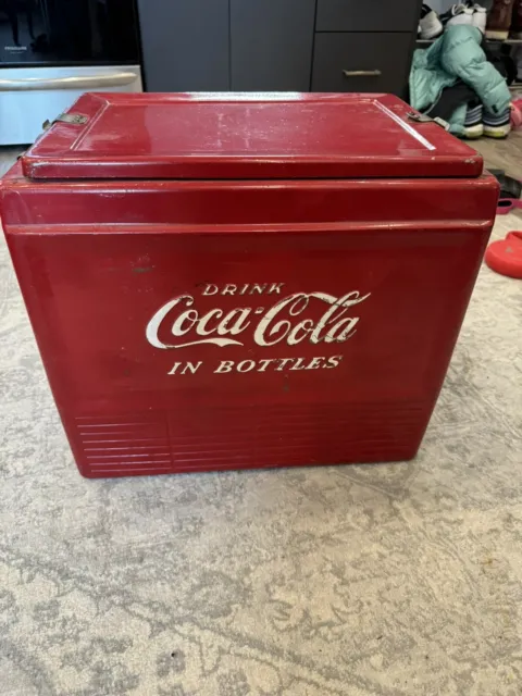 1950’s VINTAGE Coca Cola PICNIC Cooler Progress REFRIGERATOR CO. Drink Coca Cola
