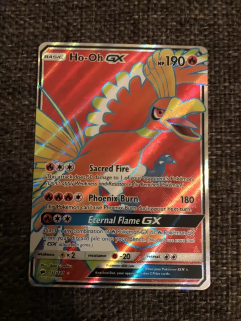 Ho-Oh GX 131/147 Full Art Ultra seltene Pokémon-Karte SM brennende Schatten Pack frisch