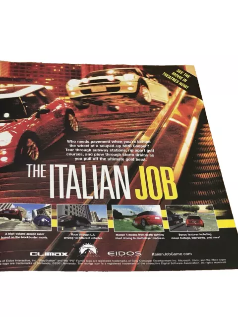 The Italian Job - Vintage Gaming Print Ad / Poster / Wall Art - Mini Cooper 2