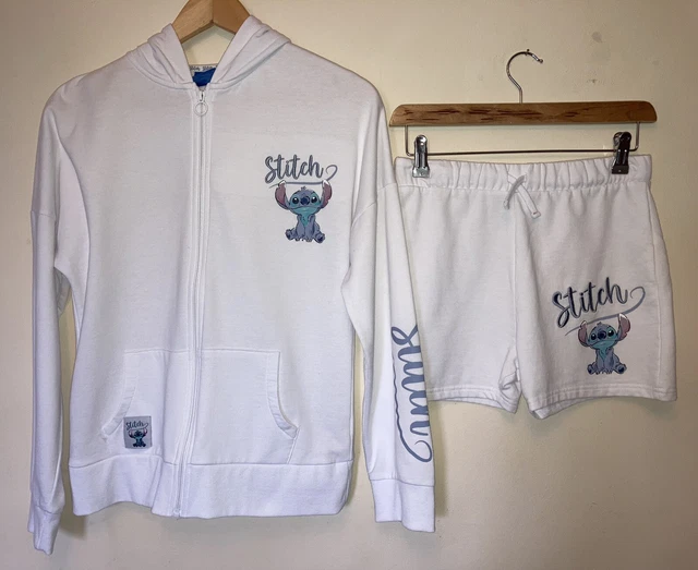 Pantaloncini punto età 13 - 14 anni + felpa con cappuccio Disney cerniera top vestiti ragazze EU 164 cm