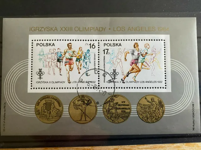Briefmarken Polen Polska 1984 Mi-Nr. Block 94 gestempelt Olympische Spiele