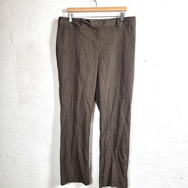 W LANE Womens Dress Pants Size 16 Brown High Rise Straight
