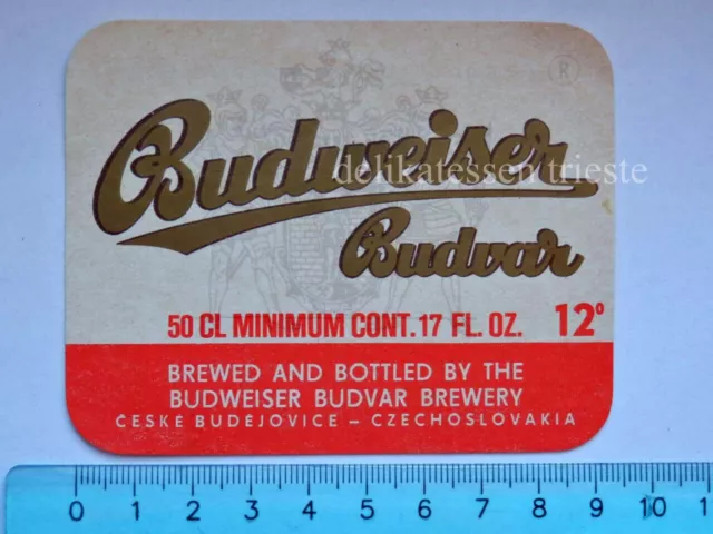 BIRRA BUDWEISER BUDVAR bier beer Ceska vecchia ETICHETTA old LABEL vintage 1