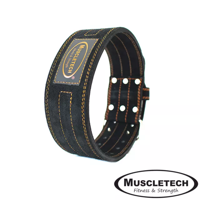 Muscletech Leather Weight Lifting Belt Power Lifting Fitness Belt Gym Belt 2