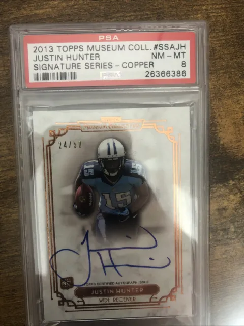 2013 Topps Museum Collection Copper Justin Hunter Rookie Auto RC PSA 8 (Signed!)