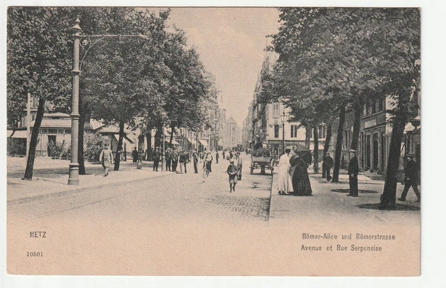METZ - Moselle - CPA 57 - Rues - Avenue et Rue Serpenoise