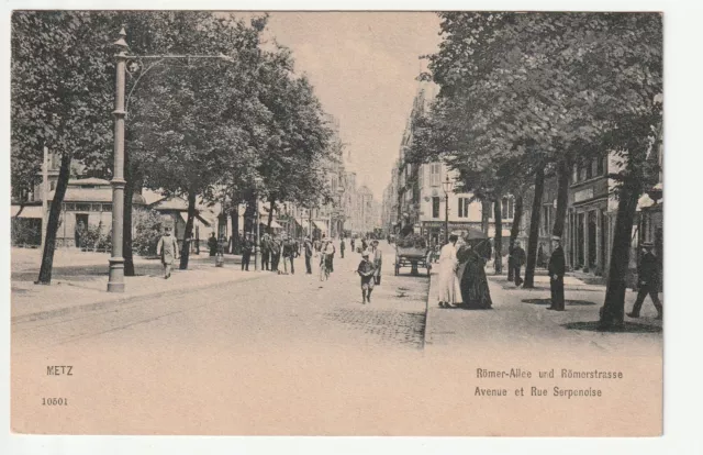 METZ - Moselle - CPA 57 - streets - avenue and Rue Serpenoise