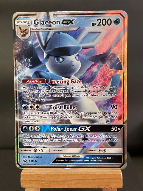 Pokemon Card Glaceon GX SM147 Half Art Ultra Rare Black Star Promo Near Mint