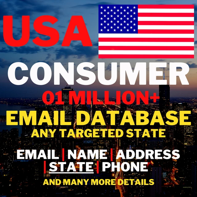 Email list USA, USA consumer email list, USA b2c database, Fast Delivery