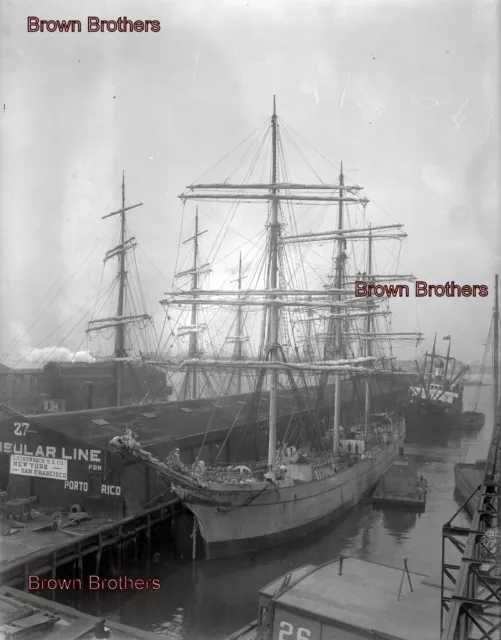 1900s NYC A. H. Bull Steamship Co. & Luckenbach SS Co. Glass Camera Negatives (2