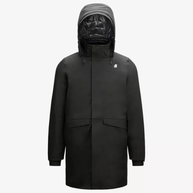 Parka uomo K-WAY THOMAL BONDED PADDED K41278W BLACK PURE 500 € kway NERO