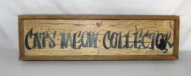 Cat's Meow Village Hand Painted Rustic Wood Collector's Retail Sign Plaque