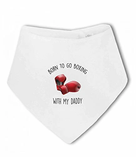 Born to go boxe with my Daddy/Mummy - bavaglino baby bandana di BWW Print Ltd
