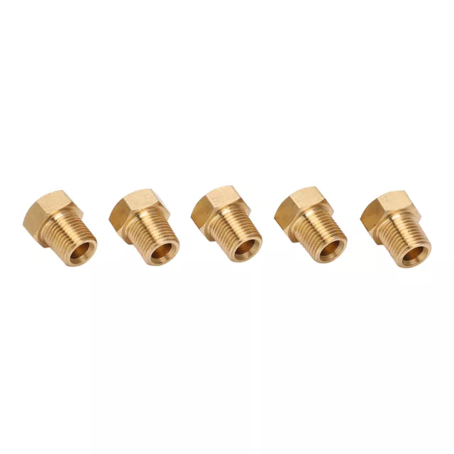 5pcs Solid Brass Hex Head Plug 1/8 NPT Male Thread Anti Corrosion Universal