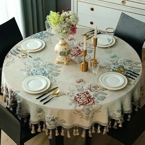 Luxury Small/large Round Tablecloth Rectangular Household Dustproof Tablecloth