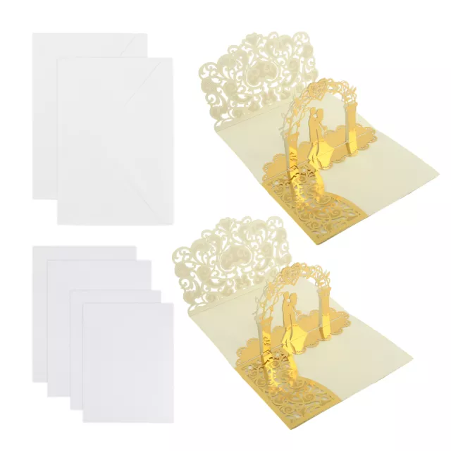 2pcs Engagement Romantic Wedding Card Party Supplies Anniversary With Envelope