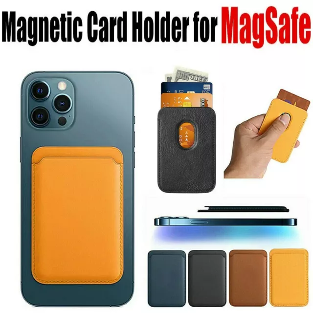 For Apple iPhone 13 12 Pro Max Mini Strong Magnetic MagSafe Leather Wallet Card