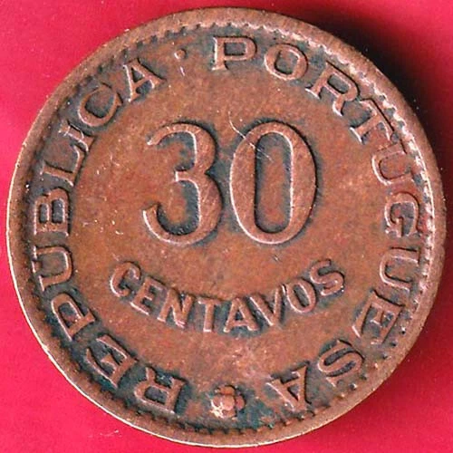 Portuguese India Goa 30 Centavos Estado 1958 Rare Coin #Y7