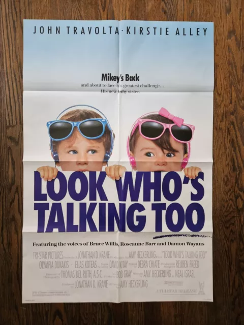 Look Who's Talking Too (1990) Original 2 Sided Movie Poster John Travolta