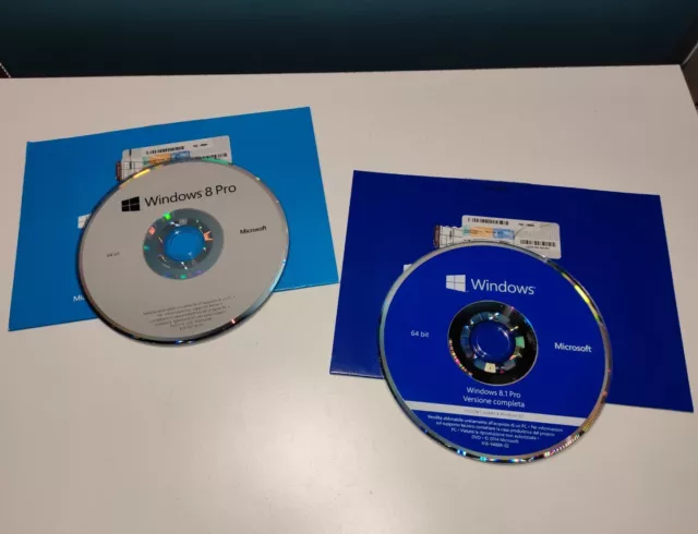 Microsoft Windows 8 Pro + Windows 8.1 Pro - 64 Bit - Disco E Licenza Originali