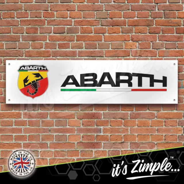 Abarth Logo Banner Garage Workshop Sign Printed PVC Trackside Display