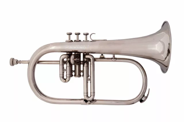 SUMMER SALE New Silver Bb Flugel Horn PURE BRASS MADE With Free Hard Case+M/P