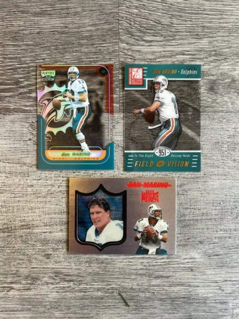 Dan Marino Insert (3) Card Lot Donruss Playoff SSD Field Of Vision /951 Acetate