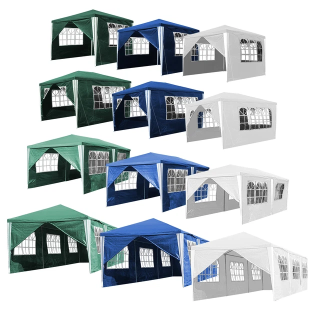 Pavillon Partyzelt Hochzeit 3x3-3x9m Stahlrohre Strandzelt Festzelt Picknicks